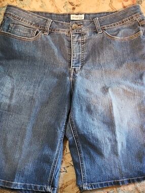 St. John's Bay Blue Straight Leg Women's Jean Shorts
